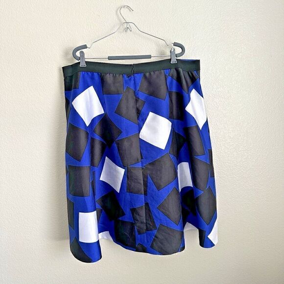 Lane Bryant Skirt Womens Size 24 Pleated Graphic Color Block Knee Multicolor - Picture 2 of 5